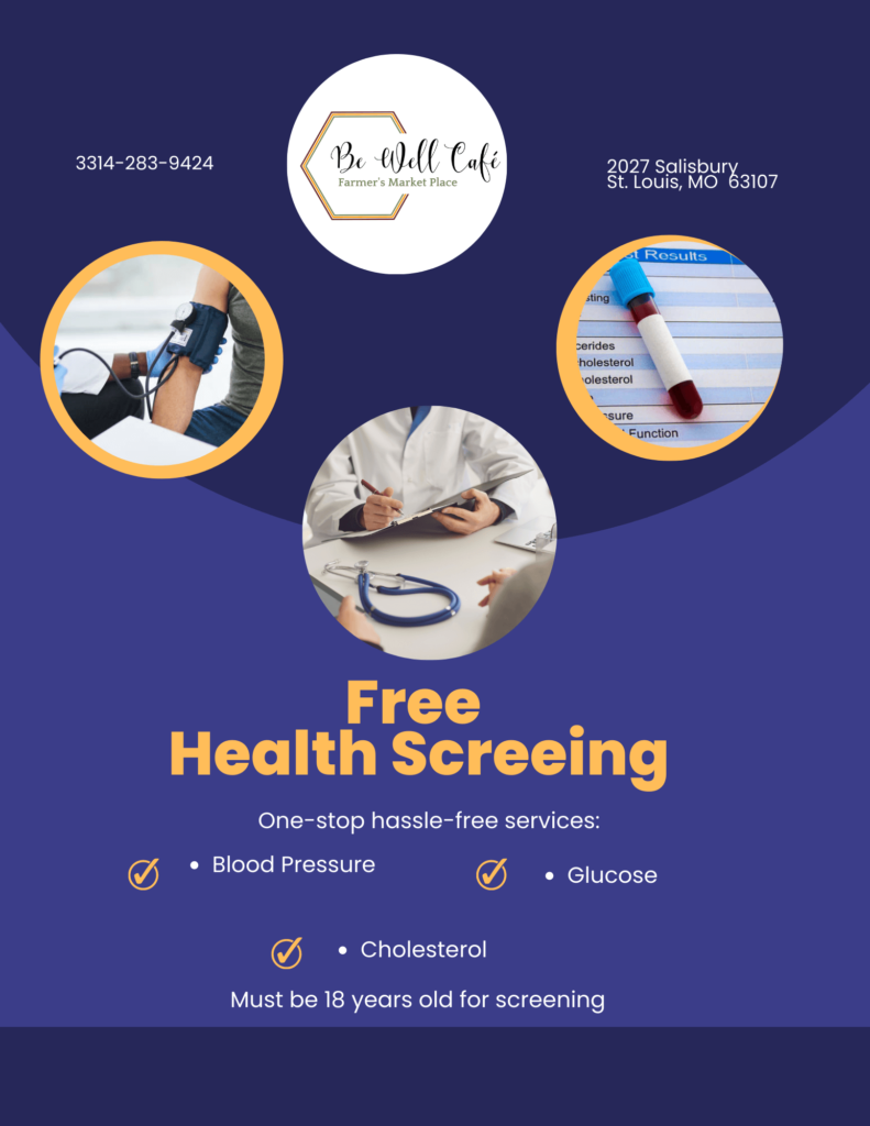 Free Health Screening at Be Well Farmers Market on August 20, 2022